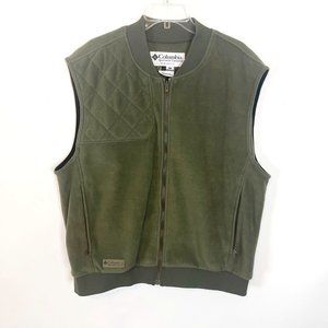 Columbia Men's Green Sleeveless Full Zip Vest with Pockets Size XL